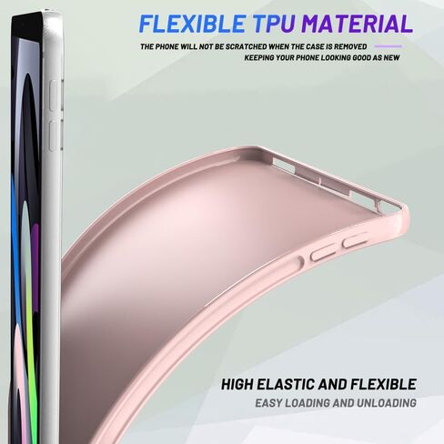 Callyue Slim Case for iPad Air 6th/5th/4th Generation 10.9 Inch 2024/2022/2020, Ultra Thin Lightweight Matte Soft Flexible Frosted TPU Skin Bumper Back Cover Shell, Pink in Kuwait