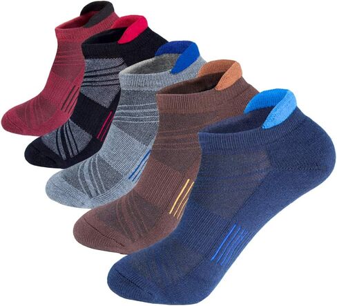 J.WMEET Mens Low Cut Ankle Athletic Socks Cotton Mesh Cushioned Running Ventilation Sports Tab Socks in Kuwait