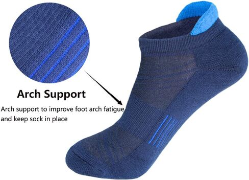 J.WMEET Mens Low Cut Ankle Athletic Socks Cotton Mesh Cushioned Running Ventilation Sports Tab Socks in Kuwait