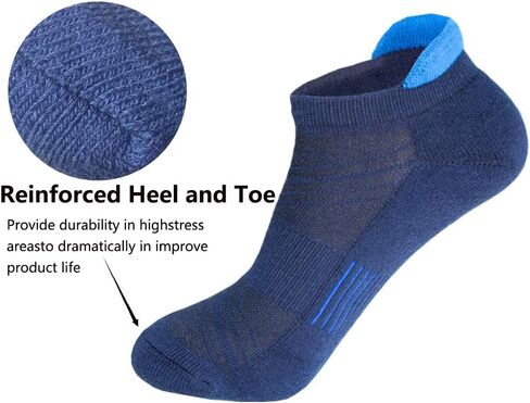 J.WMEET Mens Low Cut Ankle Athletic Socks Cotton Mesh Cushioned Running Ventilation Sports Tab Socks in Kuwait