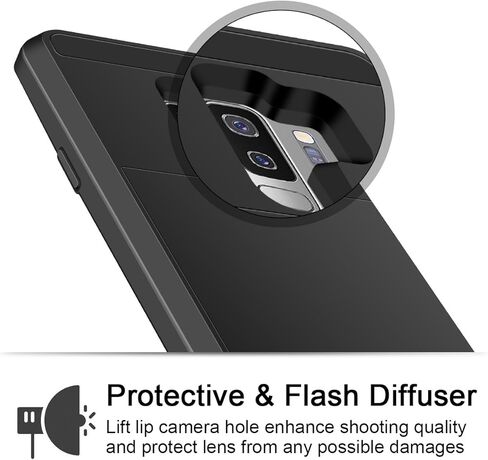 غطاء Vofolen لـ Galaxy S9 Case Wallet Slot Slot Sliding Hidden ID Pocket طبقة ثقيلة حماية ثقيلة القشرة الصلبة الصلبة TPU Armper Armor Case for Samsung Galaxy S9 (Black) in Kuwait