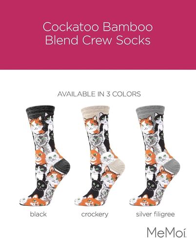 MeMoi Multi Cat Club Rayan Blend Crew Socks in Kuwait