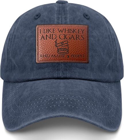 Funny Hat I Like Whiskey and Cigars and Maybe 3 People Hat for Men Baseball Caps Adjustable Caps in Kuwait