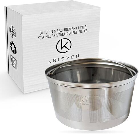 Reusable Coffee Filter Basket with Measurement Lines, Stainless Steel Permanent Metal Coffee Filter, Compatable with Many Standard Coffee Makers. in Saudi Arabia