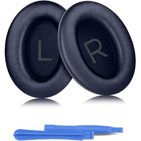 ELZO Replacement Ear Pads for Bose QuietComfort 45 (QC45)/QC SE Headphones, Premium Softer Leather, High-Density Noise Cancelling Foam, Added Thickness, Blue