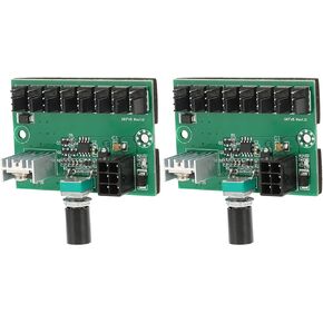 ASHATA PWM PC Chassis Fan Hub,2Pcs 4 Pin Fan Adapter 12V Speed Controller 2 Pin 3 Pin 4 Pin 8 Way 6Pin Power Supply Plug and Play,Chassis Fan 8 Way Splitter for PC Fan