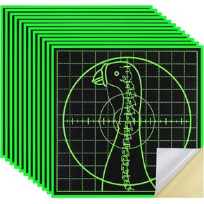 12 Pack Turkey Targets - 12×12in Highly Visible Fluorescent Splatter Shooting Targets Paper, Self-Adhesive Shoot Papers for Turkey Hunting Practice Game