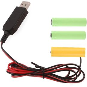 Power Converter USB to 4.5V AA Battery Eliminators Replace 3pcs 1.5V AA Batteries for LED Lights Radio Electronic Toy