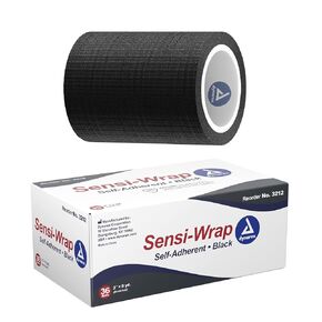 Dynarex Sensi-Wrap Bandage Rolls are a Self-Sticking Wrap Provides Stay in Place Compression. Great for Tough to Wrap Areas of The Body, Over a Bandage or Tattoo. Black, 2" x 5 yds, 1 Box of 36 Rolls