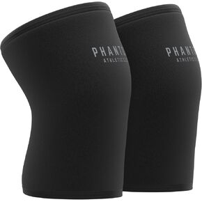 7mm Compression Knee Sleeves for Weightlifting Support, Powerlifting Strength, Heavy Squats, Cross Training, Gym Fitness, Sports – Strong Thick Neoprene Knee Braces for Men & Women (2 Pack, Large)