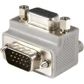 StarTech.com Right Angle VGA Adapter - Right Angle VGA to VGA - Male/Female - Type 2 - Male VGA to Female VGA (GC1515MFRA2),Gray (Pack of 2)