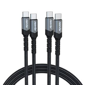 USB C Cable, [2-Pack 4FT] USB C to USB C Cable for iPhone 15 Pro Max Plus, 60W (3.1A) C to C Cable Fast Charging for Samsung S24/23, iPad, MacBook Air/Pro USBC Charger
