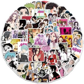 50Pcs Japanese Anime Nana Stickers for Kids , Water Bottle Manga Nana Stickers Waterproof Vinyl Phone Skateboard Laptop Stickers, Aesthetic Sticker Packs for Girls Teens (Nana)