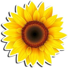 Sunflower Floral Sticker Yellow Vinyl Waterbottle Tumbler Laptop Skateboard Snowboard Journal Scratch Resistant Water Resistant