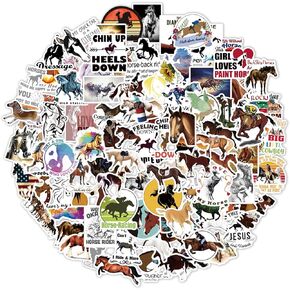 Horse Stickers, Horse Riding Stickers, 100 PCS Large Horse Stickers for Kids, Self-Adhesive Vinyl Stickers Waterproof Labels for Water Bottles Laptop Scrapbook Horse Party Decorations Favor Supplies