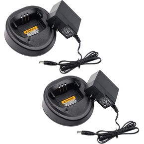(2PCS) WPLN4138 WPLN4137BR Charger [Upgraded] for Motorola CP200 NNTN4970 NNTN4497 NNTN4497AR NNTN4497BR NNTN4497CR NNTN4497DR NNTN4970A NNTN4496 NNTN4496A Battery Charger