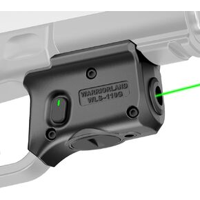 WARRIORLAND Green Trigger Laser Fit for Hellcat Pro - Compact & Lightweight Trigger Mounted Tactical Weapon Light with Battery Indicator and Ambidextrous Switch, WLS-110G