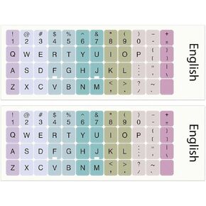 2pcs Universal English Alphabet Keyboard Stickers for Computers, Laptops, Notebooks, and Desktop Keyboards (Blue)