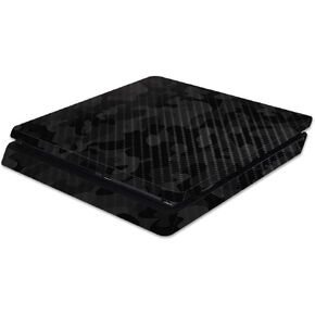 MightySkins Carbon Fiber Skin for Sony PS4 Slim Console - Black Camo | Protective, Durable Textured Carbon Fiber Finish | Easy to Apply, Remove, and Change Styles | Made in The USA