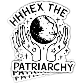 (3pcs) Hex The Patriarchy Waterproof Glossy Sticker, Feminist Sticker, Witchy Sticker, Occult Sticker, Halloween Sticker, Moon Sticker Gift for Laptop Water Bottle Phone Window Helmet Decal Gift
