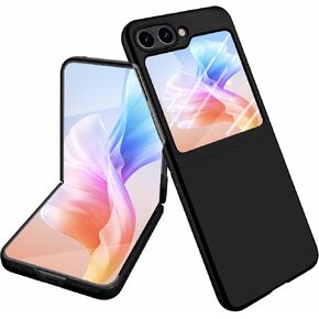 for Samsung Flip 5 Case, Galaxy Z Flip 5 Hard PC Skin Friendly Case [Anti Fingerprint, Shockproof Bumper] & Anti-Scratch Cover Thin Slim Fit for Samsung Galaxy Z Flip 5 5G - Black