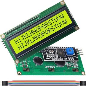 2PCS LCD1602 وحدة شاشة الأحرف IIC/I2C/TWI Serial 16x2 أحرف 5V أحرف سوداء صفراء أخضر عروض لـ Arduino Uno R3 مع سلك دوبونت