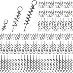 Soft Lure Bait Spring Twist Lock 150pcs Fishing Crank Hook Centering Pin for Soft Lure Bait Keeper Screw Lock Twist Lock Pins Hooks