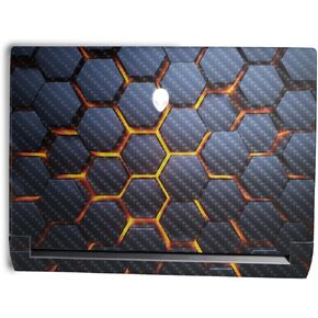 MightySkins Carbon Fiber Skin Compatible with Alienware M15 R7 (2022) Full Wrap Kit - Lava Hex | Protective, Durable Textured Carbon Fiber Finish | Easy to Apply & Change Styles | Made in The USA