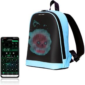 Dynamic Backpack, Smart LED Backpack Mini Fashion Shoulder Bag Programmable Daily Use Cycling Travel Daypack App Control (black)