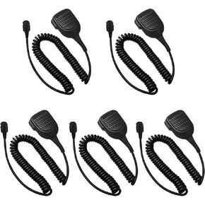 5 Pack Heavy Duty RMN5052A RMN5052 Speaker Microphone XPR Mic Two Way Radio for Motorola XPR4300 XPR4350 XPR4380 XPR4550 XPR4580 XPR5350 XPR5550 XPR5550E XPR5580 XPR4500 Handheld Speaker Mic