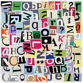 100Pcs Alphabet Letter Stickers, Self Adhesive Colorful Letter Stickers for Scrapbook, Laptop, Computers, Skateboards, Water Bottles and Gift