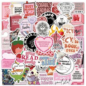 55Pcs Smut Book Stickers for Kindle, Smutty Bookish Reading Booktok Aesthetic Stickers, Book Stickers for Adult Clear Case Skin, Bookish Book Lover Gifts Accessories (Smut-A)