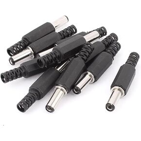 uxcell 5.5x2.1mm DC Male Connector Power Supply Ends Solder Adapter DIY DC Barrel Connectors Replacement 10 Pack