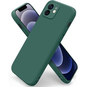 Vanjua Designed for iPhone 12 Case, Stylish Silicone Slim Full-Body Protective Phone Cover for iPhone 12 Case (Dark Green)