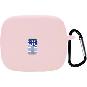 Silicon Case Cover Compatible with TAGRY X08 and ZIUTY A1 Wireless Earbuds, Protective Case with Keychain, with Window for LED Display, Pink