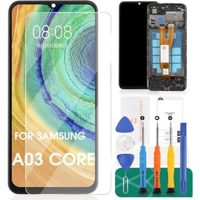 for Samsung Galaxy A03 core Screen for SM-A032M/DS LCD for Samsung Galaxy A03 Core LCD Screen with Digitizer Diaplay Touch Screen Assembly Repair Part (Black LCD with Frame)