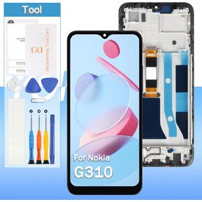 Screen Replacement for Nokia G310 /G42 TA-1581 TA1573 6.56" LCD Display Touch Digitizer Full Assembly with Tools(Black with Frame)