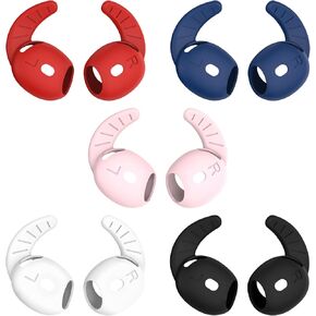 Geiomoo Silicone Ear Hooks for Air Pods 4, Anti Slip Earhooks Sport Grip Ear Tips Covers Accessories (5 Pairs)