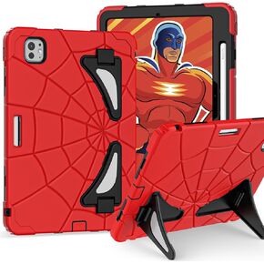 Kids Case for iPad Pro 11 inch M4 2024 5th Generation,Duty Protective Cartoon Tablet Case with Screen Protector Shoulder Strap Kickstand