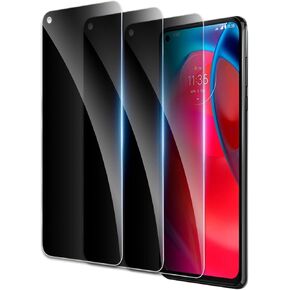 Privacy Screen Protector for Motorola Moto G Stylus 2021, Shatterproof Tempered Glass Accessories, Anti Spy Tempered Glass Film, Case Friendly Ultra Resistant 9H Hardness Anti-Glare HD Black -3 Pack
