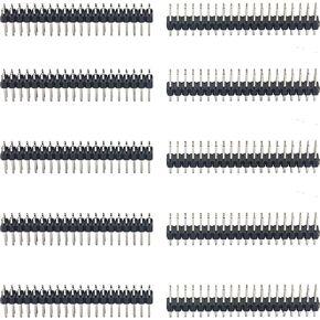 10pcs Break-Away 0.1" 2x20 Pin 40Pin Strip Dual Male Headers for Raspberry Pi Zero GPIO (Long 11mm / 0.43")