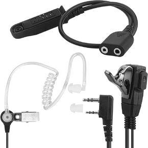 BAOFENG UV-9R Speaker Mic Adapter to K1 2 Pin Earpiece Adapter and Walkie Talkie Earpiece with Mic, Radio Audio Cable Adapter for Baofeng UV-9R UV-5R BF-F8HP Compatible with Retevis H-777 (1pack)
