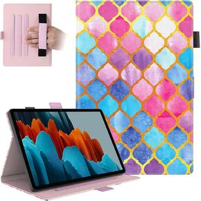 Dteck Galaxy Tab S8 Plus 2022/S7 FE 2021/S7 Plus 2020 12.4" Tablet Case,PU Leather Folio Stand Smart Cases with S Pen Holder for Samsung Galaxy Tab S8+/S7 FE/S7+,Dog King