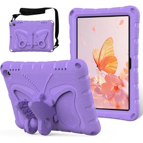 for Kindle Fire HD8 (2020/2022) Kids Girl Tablet Case Butterfly Wings Kickstand EVA Material Light Weight Shockproof Rugged Heavy Duty Kids Case for Kindle Fire HD8 Plus (2020/2022) (Violet)
