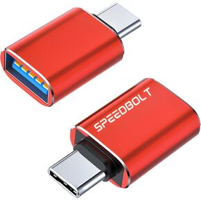 USB C to USB Adapter [2 Pack], Type-C Male to USB-A 3.0 Female OTG Converter for iPhones 16/15/14, iPad Pro/Air/Mini, Notebook, Samsung, Dell XPS and More Type C Devices (Space Red)