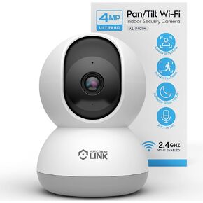 Amcrest Link 4MP WiFi Camera Indoor, Human Detection, Motion-Tracking, w/ 2-Way Audio, Pan/Tilt Wireless IP Camera, 30ft Night Vision, Built in Siren, AL-P401W