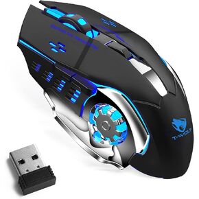 UrbanX Bluetooth Mouse, Rechargeable Wireless Mouse Multi-Device (Tri-Mode:BT 5.0/4.0+2.4Ghz) with 3 DPI Options, Ergonomic Optical Portable Silent Mouse for ‎LG ‎43NANO75UPA TV Blue Black