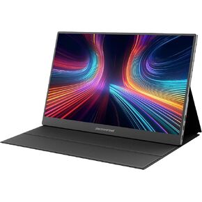Packard Bell 15.6" Portable FHD 1080P Monitor – Ultra-Slim IPS Display with USB-C & HDMI, Smart Cover & Speakers, HDR, Plug & Play – Ideal External Monitor for Laptop, PC, Phone, and Mac
