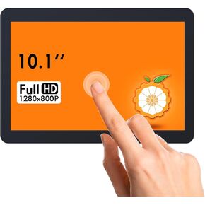 10.1 Inch Touch Screen, 10.1" Screen Monitor 1280x800P, 60Hz Refresh Rate, Small Portable HDMI Monitor IPS Screen Display for Orange Pi 5