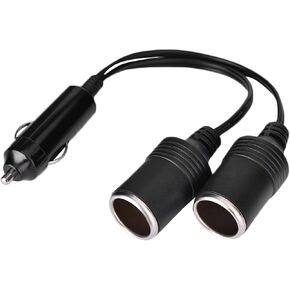 Dual Double Socket 12v Car Cigarette Lighter Adapter Car Cigarette Lighter Splitter 13×9×5 12v 24v Car Charger Plug Male to 2-Way Female Cigarette Socket Extension Cord Cable